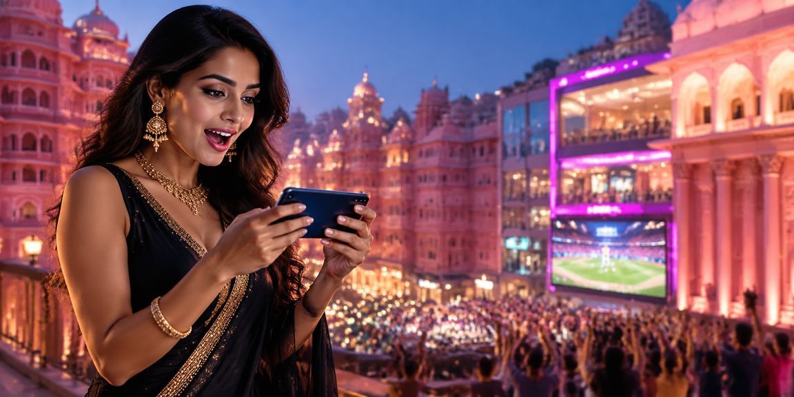 Neon themed casino slots game interface on mobile in Jaipur